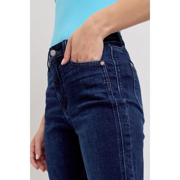 Women High Waist Boyfriend Jeans Stretchy Relaxed Fit Cuffed Uncuffed - Picture 2 of 10